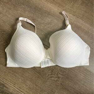Barely There Women's Stripped Beige Bra T Shirt Lightly Lined Size 38D